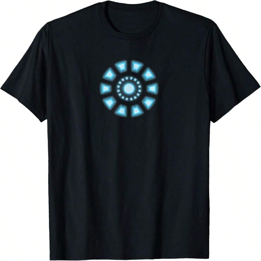 Marvels Studios Iron Mans Tony Stark Arc Reactor Classic T-Shirt - 黑色 - 查看 1