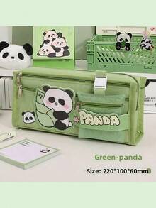 熊猫文具套装 学生学习用品礼物 生日毕业礼物 儿童文具套装礼盒、铅笔盒、铅笔袋、书包 学习用品、返校 - 綠色 - 查看 2