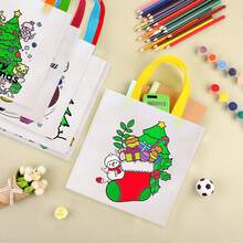 6/12/36 piezas Bolsas de regalo para colorear con temática navideña, incluye Papá Noel, renos y otros patrones divertidos, manualidades de pintura y coloreo, bolsas de obsequio, regalos de Navidad, decoraciones navideñas (no incluye bolígrafos de colores)
