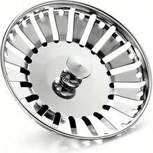 1pc Upgraded Kitchen Sink Strainer, Stainless Steel Sink Drain Filter Replacement, For Food/Hair Catcher - Fits UK Sink Hole Diameter (84mm)