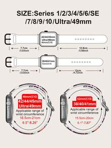 1pc Pumpkin & Leaf Design Soft Elastic Breathable Wristband Replacement Watch Band Compatible With Samsung, Garmin, Honor Smartwatches, Apple Watch 38mm 40mm 41mm 45mm 44mm 42mm 49mm, Fashionable Casual Multi-Color Silicone Watch Band Compatible With Apple Watch Ultra SE/Series 10/9/8/7/6/5/4/3/2/1