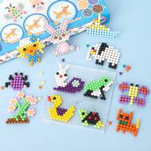 1500 مجموعة خرز قابل للذوبان في الماء 5 مم، ألعاب تعليمية للأطفال، خرز قابل للذوبان في الماء لصنع المجوهرات اليدوية مع خرز حسي، بخاخ ورق ملون، ملقاط، قالب مناسب كهدية عيد ميلاد لأطفال 5 سنوات وهدايا المناسبات، اكسسوارات فن إبداعي يدوي، الألوان عشوائية. - متعدد الألوان - مشاهدة 2