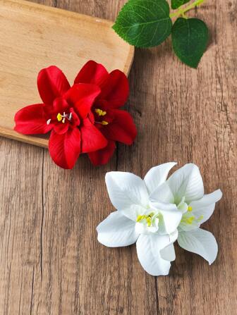 2 piezas Clips para el cabello con flores hawaianas Hibisco de espuma Accesorios para el cabello para mujeres Decoraciones de fiesta tropical de Hawái Accesorios para traje de playa, piscina, vacaciones, fiesta luau