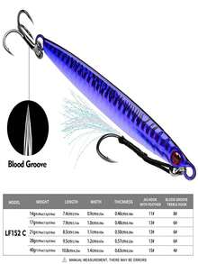 TACKLEPIONEER 1个重型海水钓鱼路亚 - 带三叉钩，适用于快/慢速铁板钓、垂直铁板钓、抛投 - 非常适合钓金枪鱼、鲭鱼、鲣鱼 - 蓝色反光路亚，亮面涂层，父亲节、圣诞节钓鱼礼物的理想之选 - 彩色 - 查看 36