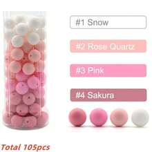 Silicone Beads 9/12/15mm Gritty Transparent - 105pcs DIY Jewelry Making Beads For Bracelets, Necklaces, Keychains, Shockproof & Durable Craft Beads