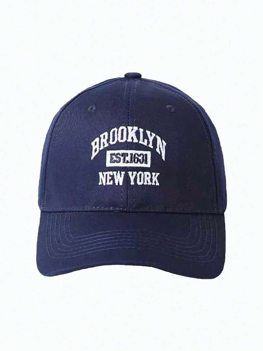 DAZY 1pc Navy Blue Oversized Brim Sun-Shading Fashionable Versatile Baseball Cap