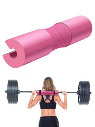 1 pieza Almohadilla de espuma gruesa para barra - Almohadilla para barra para sentadillas, elevaciones de cadera y zancadas - Almohadilla de apoyo de espuma para barra de sentadillas y hombros para mayor comodidad, perfecta para entrenamiento en el gimnasio, levantamiento de pesas - Negro, Rosa