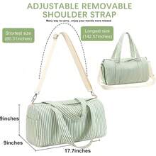 BLUBOON Bolsa de lona para niñas y niños, bonita bolsa de gimnasio con compartimento para zapatos y separación para objetos húmedos, impermeable, para deportes durante la noche - verde, blanco, rayas (Green White Stripes) - Ver 7