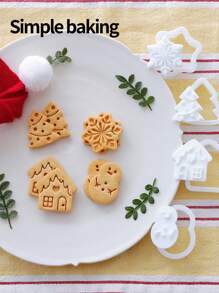 سلسلة عيد الميلاد المصغرة قطاعة البسكويت، قالب بسكويت للأطفال والوالدين، (شجرة عيد الميلاد، رجل الثلج، نجمة الثلج، بيت الزنجبيل) طابع بسكويت بنمط كرتوني، ديكور عيد الميلاد، قالب تشكيل البسكويت لتزيين الكيك، أداة صنع الحلويات، ديكورات عيد الميلاد، بيجامات عيد الميلاد، هدايا عيد الميلاد، ديكور عيد الميلاد