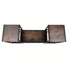 YUNRUX Wall-Mounted Wine Rack For Display, Industrial Shelf For Wine Bottles And Glasses - 棕色 - 查看 6