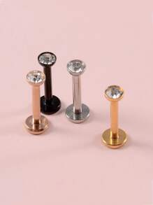 4 件心形设计耳钉 情人节、妈妈、母亲、母亲节、礼物 - 彩色 - 查看 14