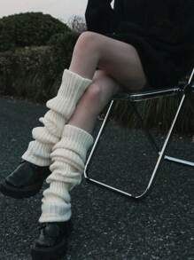 女士超大针织大象图案过膝袜，舒适保暖，适合日常穿着，JK风格腿套，芭蕾舞腿套，秋冬季舒适保暖。