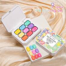 MEET ACROSS 9 Colors Pat Painting Gel Nail Polish, Pink Patting Glue Smudge Canned High Saturation Popular Semi-Solid Nail Polish Glue Nail Salon Special Manicure Nail Supplies Halloween Nails