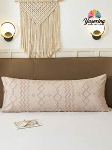 Funda de almohada de cuerpo sin relleno tufted geométrico - Caqui - Ver 1