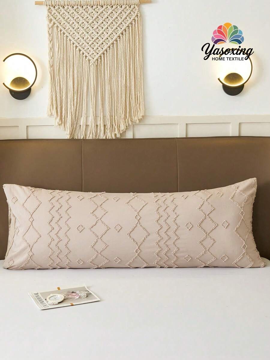 Funda de almohada de cuerpo sin relleno tufted geométrico - Caqui - Ver 1