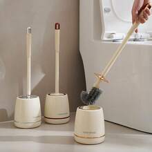 Toilet Brush With Bucket Brush And Holder, Space-Saving Toilet Brush For Storage, Durable Bristle Toilet Brush For Bathroom Cleaning - 金色 - 查看 4