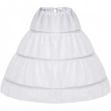 2026 Petticoat Underskirt With 3 Hoops Full Slip Crinoline Skirt - 8-9歲 - 查看 1