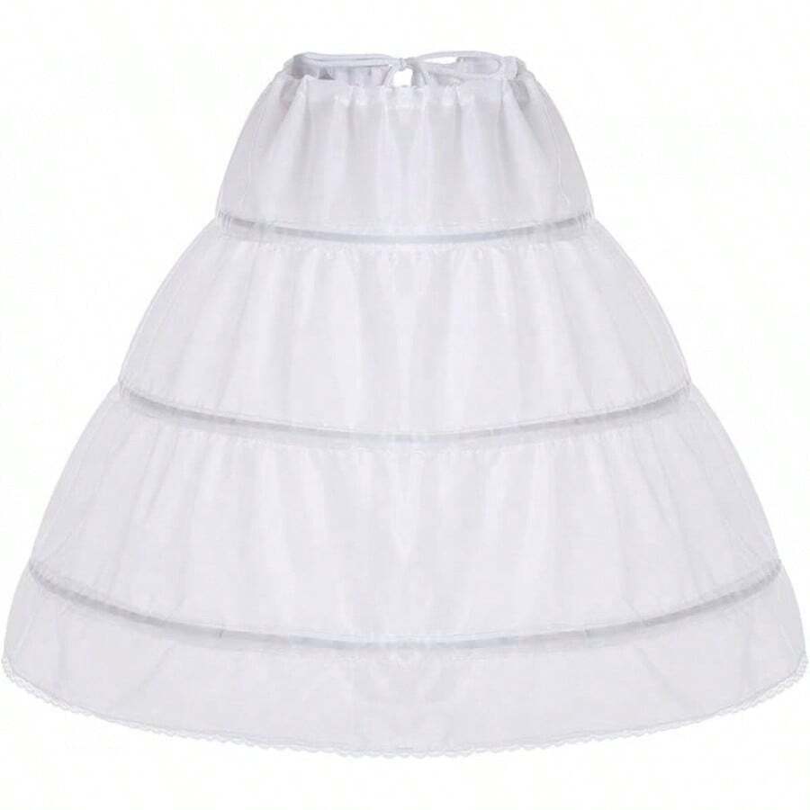 2026 Petticoat Underskirt With 3 Hoops Full Slip Crinoline Skirt - 8-9歲 - 查看 1
