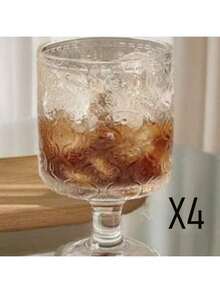 1/4/6 件复古冷藏玻璃杯，复古浮雕高端花卉装饰欧式玻璃杯套装，适用于鸡尾酒、葡萄酒、香槟、果汁、苏打水、酸奶、水果等饮料，适用于酒吧、餐厅、派对、优雅晚宴、水瓶、家庭、酒店、公寓、野餐 - 彩色 - 查看 20