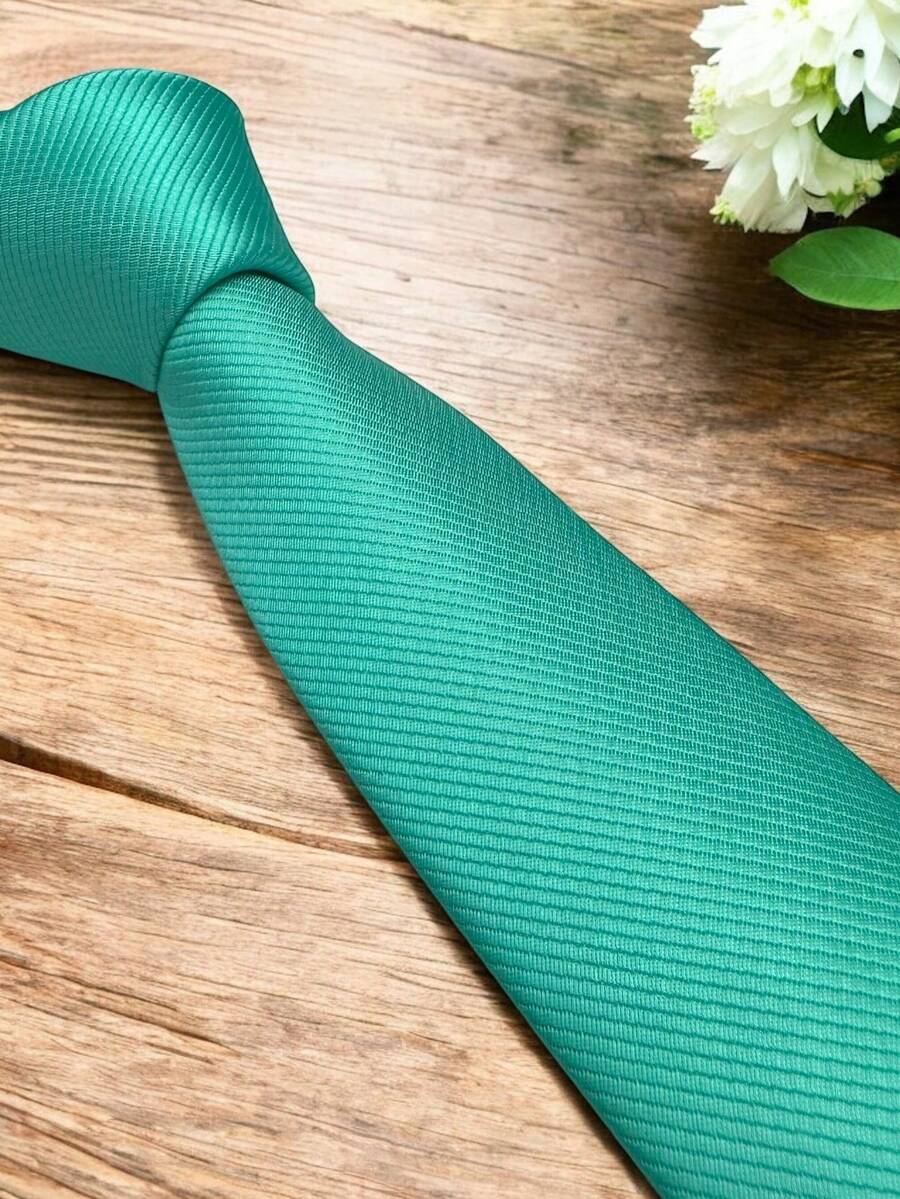 DOZE GOLDEN Men's Ties Slim Tie STRIPED TWILL FABRIC Casual, Perfect For Friends As A Gift Wedding Daily Use - Azul menta - Ver 1