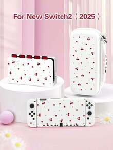 1 buah Casing Pelindung Motif Polkadot Ceri Lucu, Kompatibel dengan Switch 2 Baru (2025), Untuk Switch NS/Switch OLED/Lite, Cocok untuk Aksesori Konsol Game Switch 2, Paket Keluarga, Kantong Penyimpanan dengan Slot Kartu, Pelindung Switch, Hadiah Romantis untuk Pemain Switch - MultiWarna - View 1