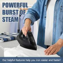 PANCERKA Powerful Compact Steam Iron For Clothes, Wool, Poly, Silk, Linen, Nylon Ironing, Fabric Steamer, Nonstick Plate, SmartSteam, Anti-Drip, Auto Shut Off(EU Plug)