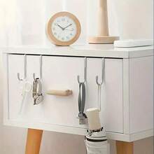 5/3/1 pièce - Crochets sans trace argentés et dorés, un incontournable pour les dortoirs d'étudiants, crochets portables sans colle pour les armoires de la maison, crochets en forme de S en acier inoxydable pour accrocher les vêtements derrière les portes de salle de bain du dortoir. - Argent - Voir 8