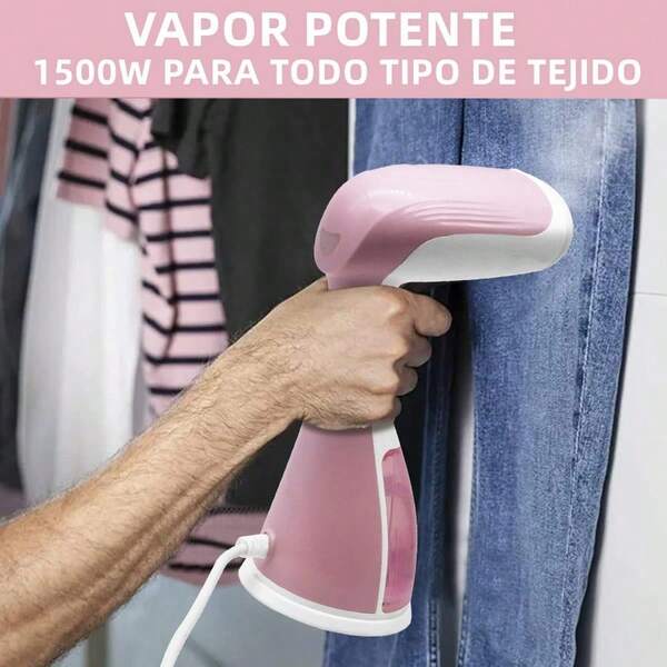 Plancha de Vapor para Ropa Vertical, Vaporizador Portátil, Plancha de Viaje de Calentamiento Rápido con Tanque de Agua de 300 ML, Ideal para Vacaciones En El Hogar Y Viajes de Negocios(Rosado)  |  plancha para ropa\ plancha de vapor ropa\ plancha de vapor\ mini plancha para ropa\ limpiador de vapor \ electrodomesticos.