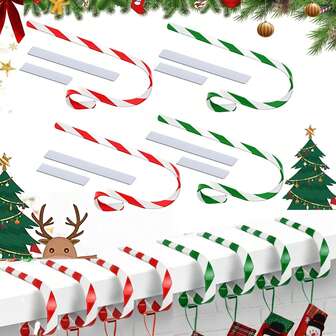 4Pcs Mixed Christmas Stocking Holders, Protective Pads Christmas Stocking Holders For Fireplace Mantle, Metal Stocking Hooks For Mantle, Mantel Stocking Holders Clip For Xmas Party Decoration(Red, Greed)