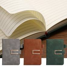 A6/200 Seiten Notizbuch mit PU Vintage Einband, U-förmiger Schnalle, Stifthalter, Softcover, Lesezeichen, geeignet für Büro, Zuhause, Schule mit personalisiertem Softcover und Lesezeichen - perfekt für Geschäftstreffen und Collegeleben