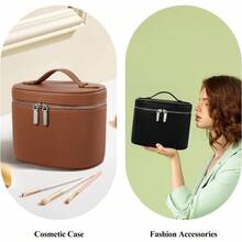 Portable Christmas Gifts Cosmetic Bag - Travel Toiletry Organizer With Compartments & Handle For Women - 粉色 - 查看 6