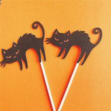 Colección de tarjetas de decoración de Halloween, decoración de pastel con calabaza, murciélago, bruja, fantasma, castillo, diversión para fiestas y disfraces