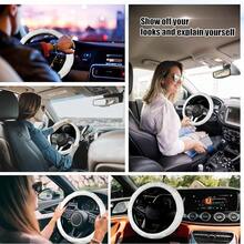 SuperKaKa Steering Wheel Cover, Auto Cute PU Bling Breathable Soft Comfort Leather Car Interior Accessories Sparkly Fit Most O-Shaped Steering Wheels Women Men (White) - 白色 - 查看 8
