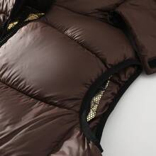 Men's Zip-Up Hooded Padded Vest - Coffee Brown - View 5