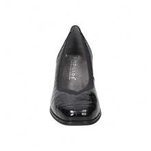 PITILLOS | Damen Pitillos High Heel Schuh - Schwarzer Leder Loafer - Lackleder - Slip-On - Leder - Bequemer mittlerer Absatz - Elegant - Hochwertig - Kombinierbar - Modell 10820 - Schwarz - Übersicht 3