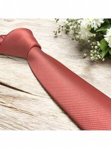 DOZE GOLDEN Men's Ties Slim Tie STRIPED TWILL FABRIC Casual, Perfect For Friends As A Gift Wedding Daily Use - 深橙色 - 查看 1