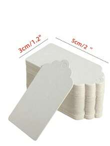 100±10 个波浪牛皮纸花礼品标签，万圣节圣诞节婚礼派对牛皮纸礼品标签 5 * 3cm/2 * 1.2 英寸服装 DIY 标签（黑色/白色/牛皮纸）