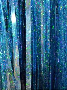 1/2 Stück 1*2m Saphirblauer Glitzer Plastik Pailletten Vorhang, metallische Fransenborte glänzendes Band Dekoration für Party, Karneval Fenstervorhang