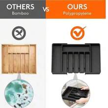 1 cutie organizator mare pentru sertar, argintiu, tavă extensibilă pentru ustensile de bucătărie, suport pentru tacâmuri și ustensile, depozitare reglabilă din plastic pentru linguri, furculițe și cuțite, clasificare și depozitare convenabilă pentru tacâmuri și argintărie mici, decorațiuni interioare, depozitare pentru petreceri și Crăciun