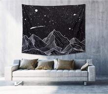 Local Shipping 2025 New   Black And White Tapestry Starry Night Mountain Tapestries For Bedroom Aesthetic Moon And Stars Tapastry's Wall Hanging Dark Nature Forest Wall Tapestry For Living Room Dorm (48'' * 36'') - 黑暗的 - 查看 2
