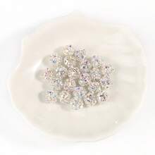 50 piezas de bolas de cristal de colores multicolor AB Rhinestone, cuentas sueltas redondas espaciadoras para hacer joyas, accesorios DIY para pulseras - color AB - Ver 5