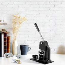 Máquina para hacer botones ,Máquina para hacer pins de insignias de 1"+2,25" Kit de prensa con 500 piezas gratis - Negro - Ver 1