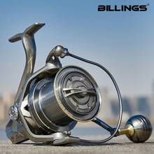 BILLINGS NGK PRO Saltwater Spinning Fishing Reel,8000-14000 Up To 33LBs Max Drag Big Game Fishing Reels,Aluminum Spool With Braid-Ready,Super Smooth Power Surf Fishing Reel - Silver - View 1