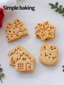 سلسلة عيد الميلاد المصغرة قطاعة البسكويت، قالب بسكويت للأطفال والوالدين، (شجرة عيد الميلاد، رجل الثلج، نجمة الثلج، بيت الزنجبيل) طابع بسكويت بنمط كرتوني، ديكور عيد الميلاد، قالب تشكيل البسكويت لتزيين الكيك، أداة صنع الحلويات، ديكورات عيد الميلاد، بيجامات عيد الميلاد، هدايا عيد الميلاد، ديكور عيد الميلاد