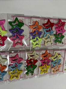 Kit 15/30/60 Units Star-Colored Side Bangs With A Small, Cute Clip - 彩色 - 查看 1