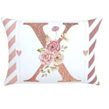 Pillowcase 70X60 Oxford Digital Print Initial Pillowcase High Quality Durable Zipper Monogram - X - View 1