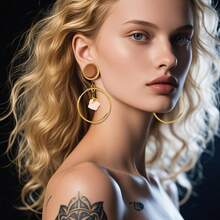 2 件装不锈钢耳洞肉体穿孔塞天然石吊坠耳塞身体穿孔首饰礼物 - 石頭吊墜 - 查看 2