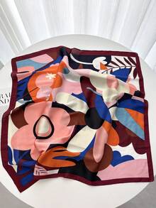 1 lenço bandana com estampa de castanha de caju, faixa de cabelo de seda, lenço para o pescoço, adequado para uso diário e para combinar com roupas. - Multicolorido - Ver 2