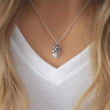 1 Piece Fashion Necklace For Women Gothic Anatomical Heart Pendant Necklace Retro Heart Hip Hop Necklace Punk Style Necklace Fine Jewelry Suitable For Daily Party Birthday Halloween Gift Etc - 復古解剖學心臟吊墜項鍊 - 查看 8