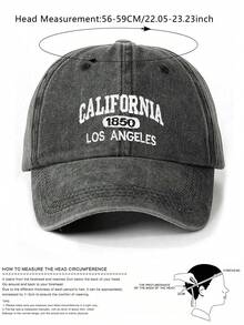 1顶女士可调节棒球帽，印有“洛杉矶，加利福尼亚州 1685”字样，是理想的礼物 - 黑色 - 查看 3